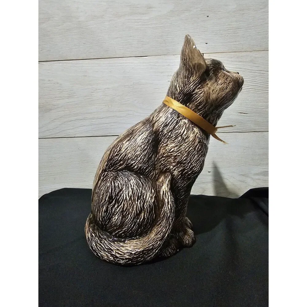 Rare Vintage 1987 9.5 inch cat brown w blue eyes